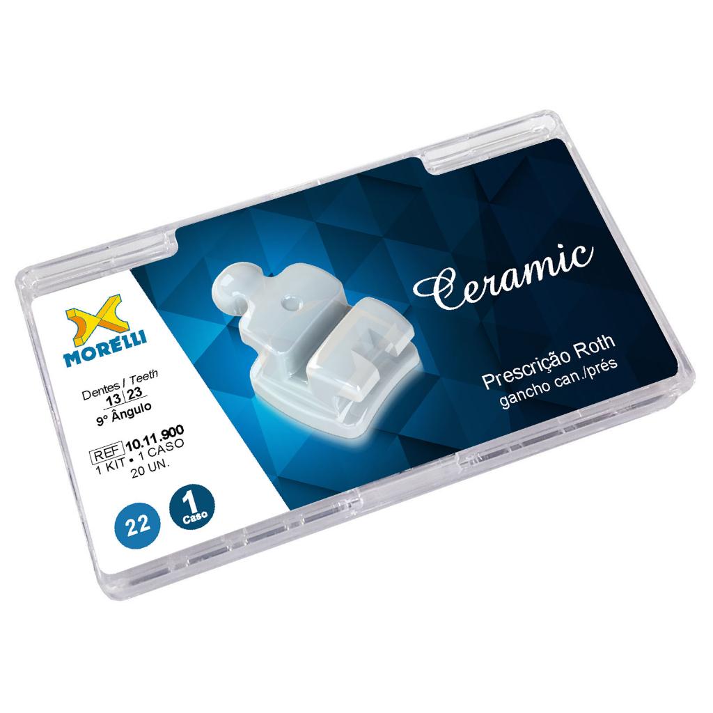 KIT BRACKETS CASE PRESCRIPTION ROTH CERAMIC 0.22 HOOK CAN./BICUSP  PAK/20UN MORELLI_1