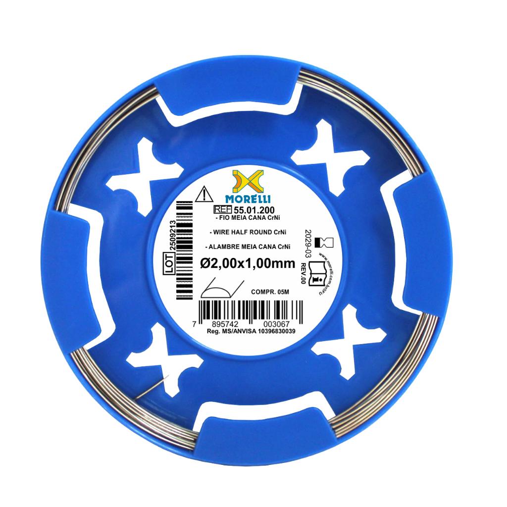 ORTHODONTIC WIRE HALF ROUND CRNI  Ø2,00MM X 1,00MM IN ROLL 5 METERS PAK/1RL MORELLI_1